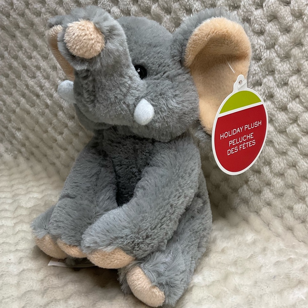Shoppers Drug Mart Holiday Plush Gray Elephant Stuffed Animal Toy with Tags